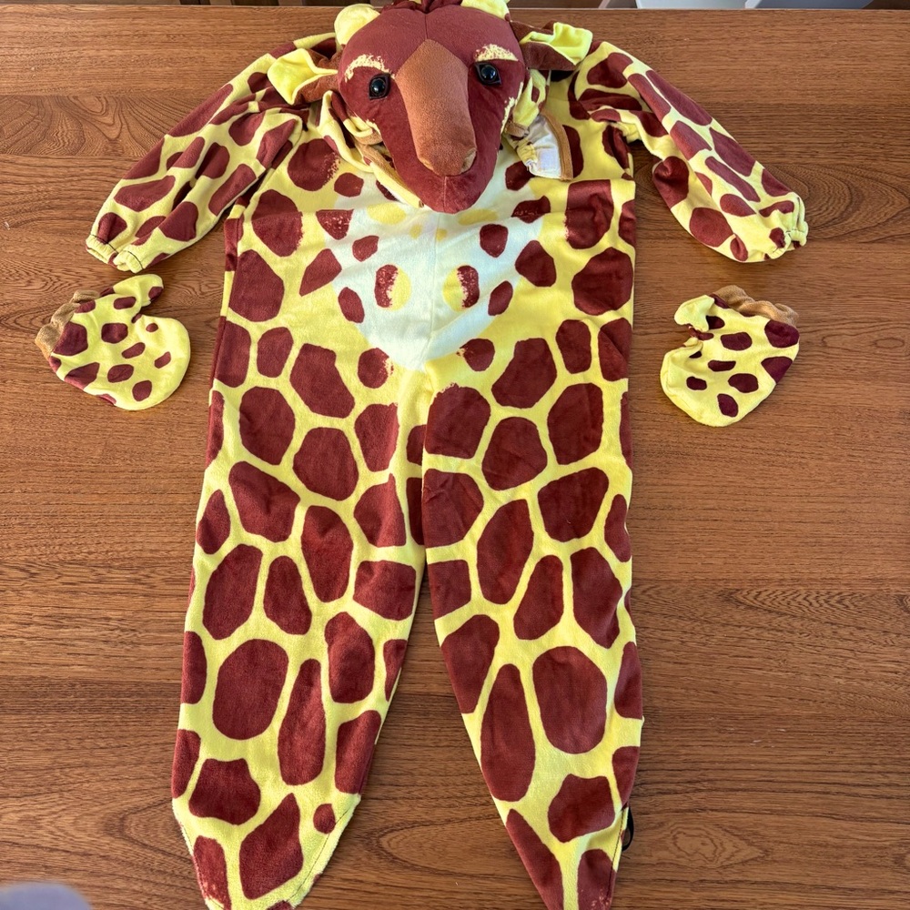 Giraffe costume kids youth toddler 3T 3-piece long sleeve animal Halloween